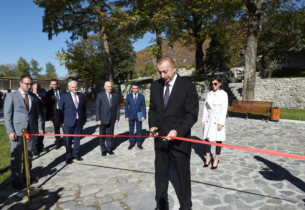 Azerbaijani president, first lady attend opening of ABAD Center of Ceramics and Applied Arts in Shaki (PHOTO)