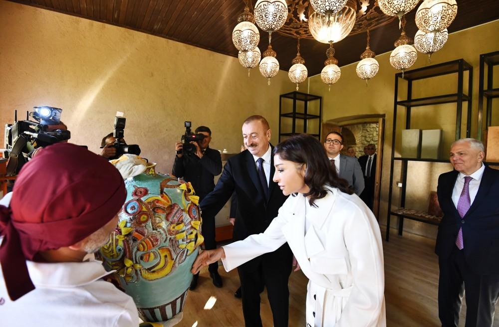 Azerbaijani president, first lady attend opening of ABAD Center of Ceramics and Applied Arts in Shaki (PHOTO)