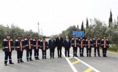 Президент Ильхам Алиев принял участие в открытии автодороги в Агдамском районе (ФОТО)