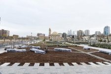 Президент Ильхам Алиев ознакомился с работами по благоустройству и созиданию вокруг бакинской мечети Тезепир (ФОТО)