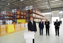 Президент Ильхам Алиев принял участие в открытии завода строительных химикатов в Сумгайытском химико-промышленном парке (ФОТО)