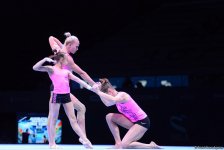 Podium training for FIG Acrobatic Gymnastics World Cup in photos