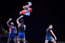 Podium training for FIG Acrobatic Gymnastics World Cup in photos