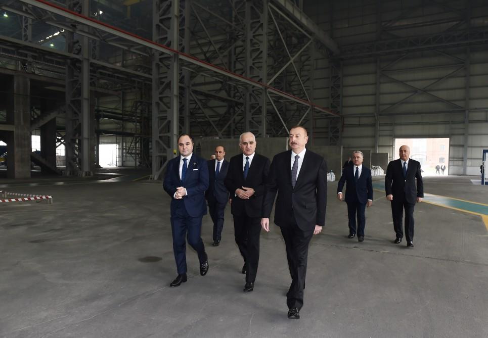 Президент Ильхам Алиев принял участие в открытии завода цветных металлов и ферросплавов в Сумгайыте (ФОТО)