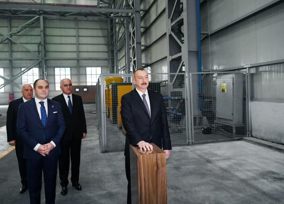 Президент Ильхам Алиев принял участие в открытии завода цветных металлов и ферросплавов в Сумгайыте (ФОТО)