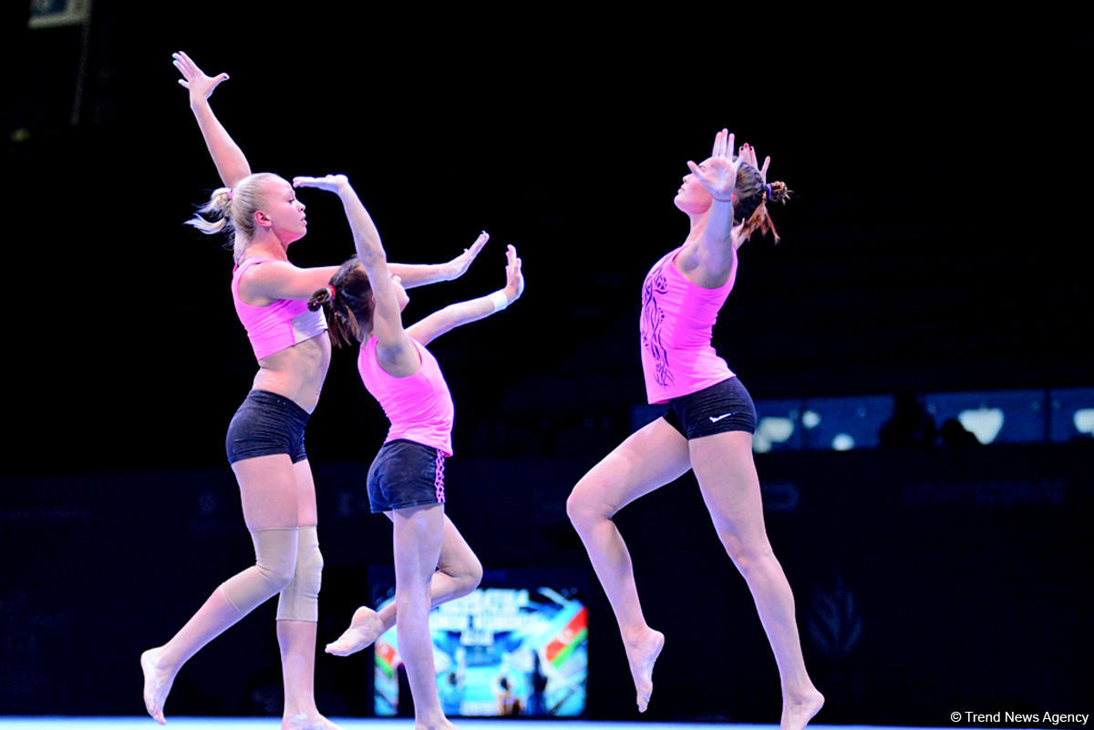 Podium training for FIG Acrobatic Gymnastics World Cup in photos