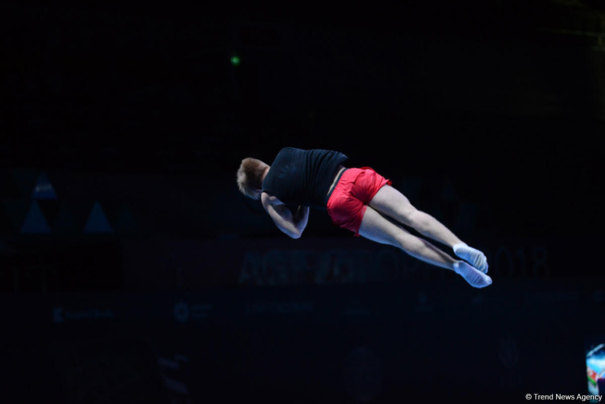 Podium training for FIG Acrobatic Gymnastics World Cup in photos