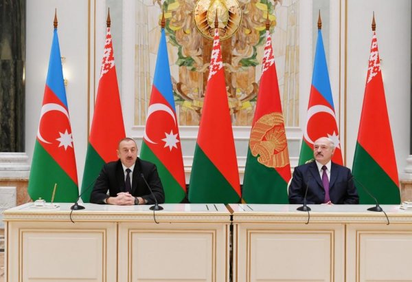 Azerbaijani, Belarus presidents make press statements (PHOTO)