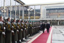 В Минске состоялась церемония официальной встречи Президента Азербайджана Ильхама Алиева (ФОТО)