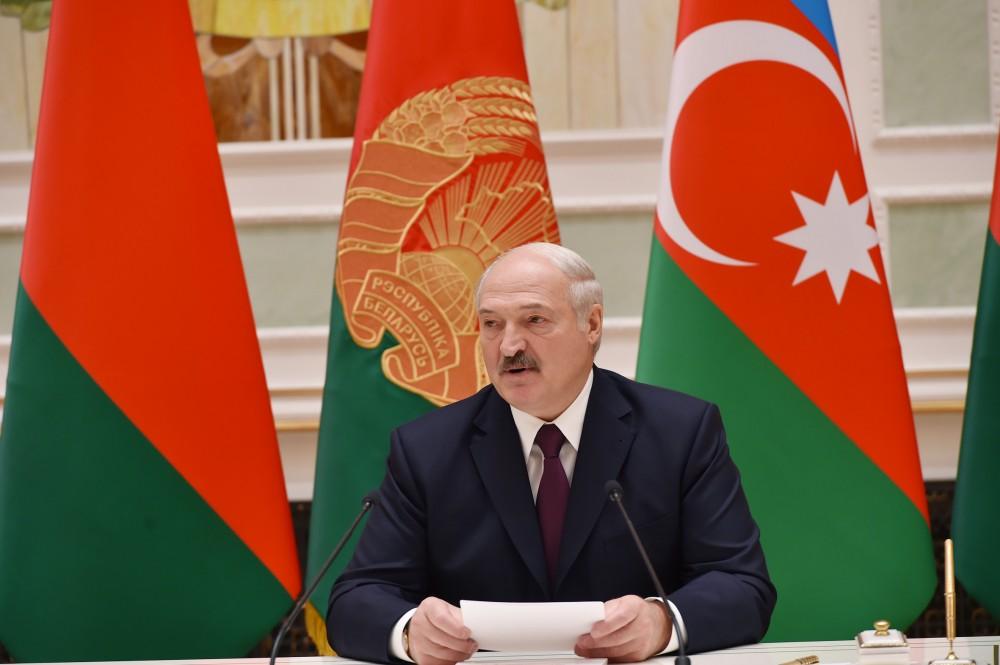 Президенты Азербайджана и Беларуси выступили с совместными заявлениями для прессы (ФОТО)
