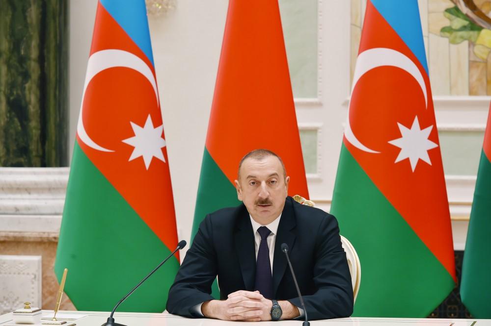 Президенты Азербайджана и Беларуси выступили с совместными заявлениями для прессы (ФОТО)