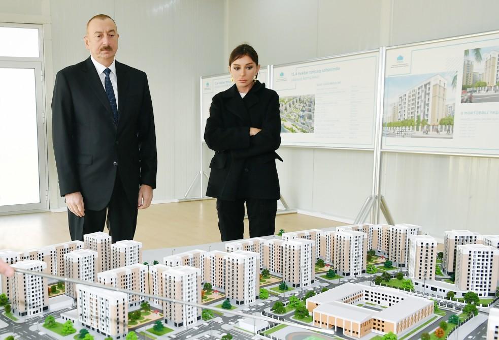 Azerbaijani president with first lady attend opening of Yasamal residential complex (PHOTO)