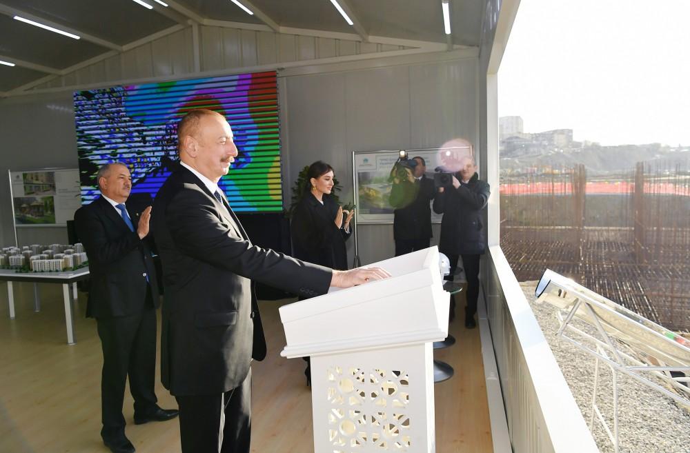 Azerbaijani president with first lady attend opening of Yasamal residential complex (PHOTO)