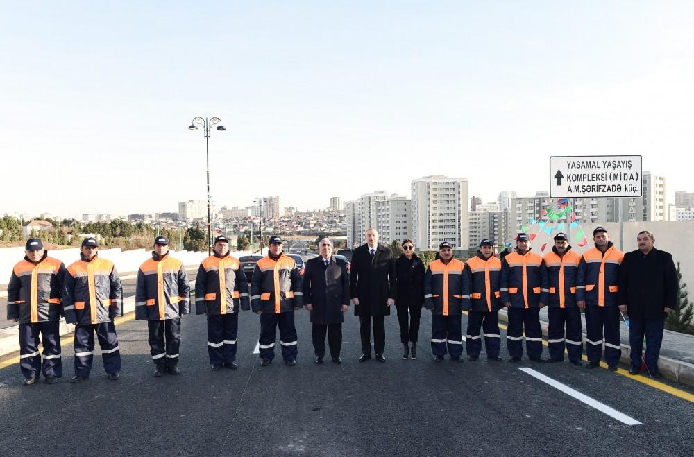 Azerbaijani president with first lady attend opening of Yasamal residential complex (PHOTO)