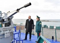 Президент Ильхам Алиев ознакомился с новым пограничным сторожевым кораблем типа “Туфан” (ФОТО)