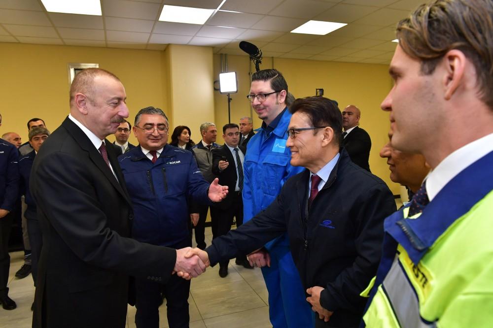 Президент Ильхам Алиев принял участие в открытии завода «SOCAR карбамид» в Сумгайыте (ФОТО)