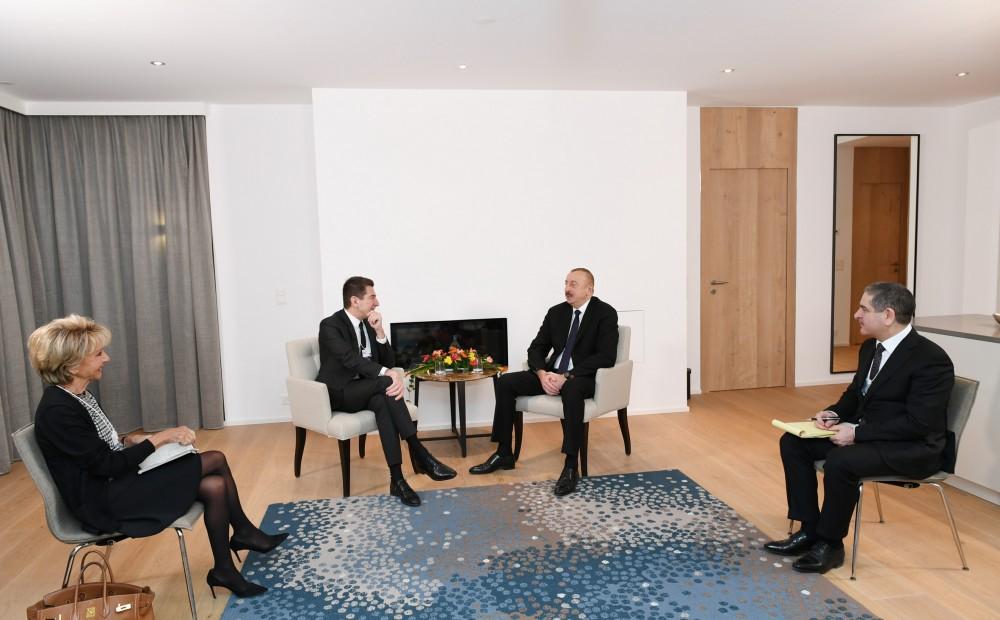 President Aliyev meets Lazard Freres CEO in Davos (PHOTO)