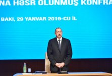 Президент Ильхам Алиев принял участие в конференции по итогам выполнения Госпрограммы социально-экономического развития регионов Азербайджана в 2014-2018 гг. (ФОТО)