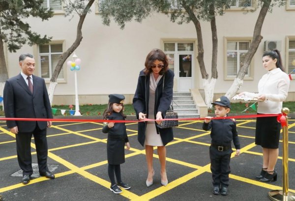 First VP Mehriban Aliyeva attends opening of kindergarten in Baku (PHOTO)