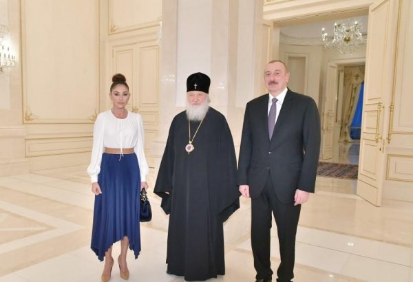 President Ilham Aliyev and First Lady Mehriban Aliyeva meet with Patriarch Kirill of Moscow and All Russia (PHOTO)