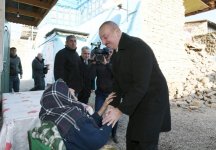 Президент Ильхам Алиев побывал в Шамахе, где произошло землетрясение (ФОТО)