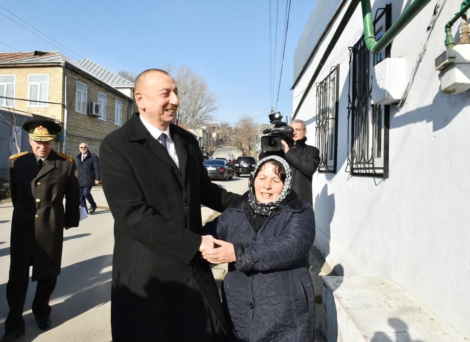 Президент Ильхам Алиев побывал в Шамахе, где произошло землетрясение (ФОТО)