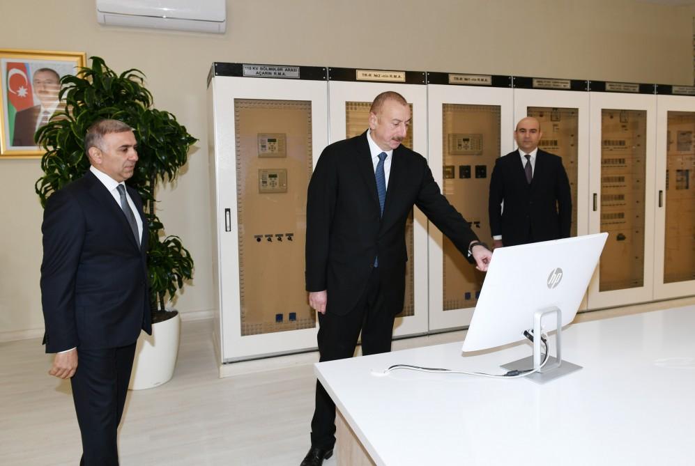 Президент Ильхам Алиев принял участие в открытии реконструированной подстанции "Бейлаган-1" (ФОТО)