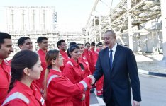 Президент Ильхам Алиев принял участие в открытии завода “SOCAR Polymer” по производству полиэтилена высокой плотности в Сумгайыте (ФОТО)