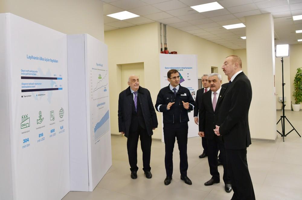 Президент Ильхам Алиев принял участие в открытии завода “SOCAR Polymer” по производству полиэтилена высокой плотности в Сумгайыте (ФОТО)