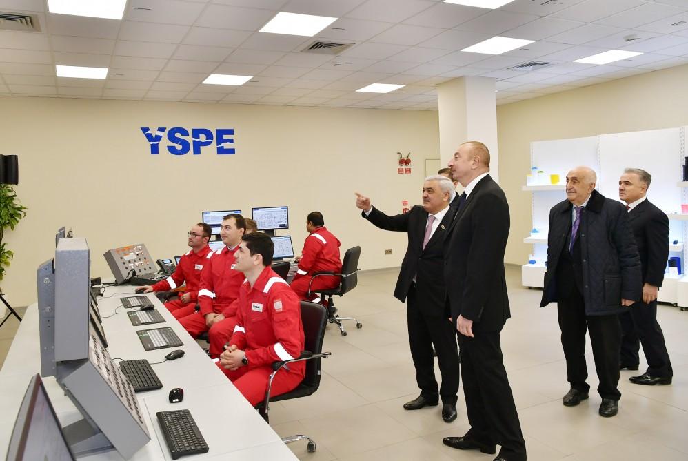 Президент Ильхам Алиев принял участие в открытии завода “SOCAR Polymer” по производству полиэтилена высокой плотности в Сумгайыте (ФОТО)