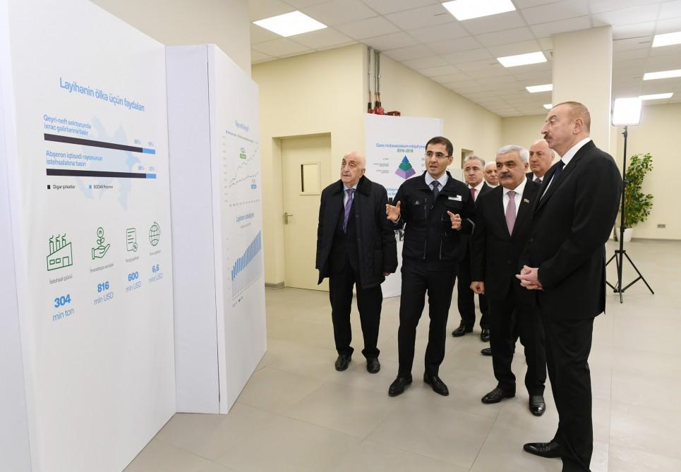 Президент Ильхам Алиев принял участие в открытии завода “SOCAR Polymer” по производству полиэтилена высокой плотности в Сумгайыте (ФОТО)