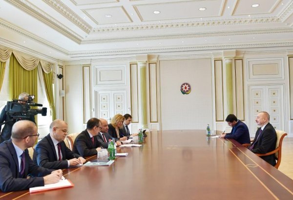 Azerbaijani president receives delegation led by EBRD president