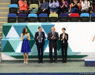 Состоялась церемония награждения победителей и призеров второго дня финалов Кубка мира по спортивной гимнастике в Баку (ФОТО)