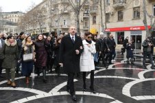 Azerbaijani president, first lady join nationwide Novruz festivities (PHOTO)