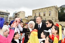 Azerbaijani president, first lady join nationwide Novruz festivities (PHOTO)