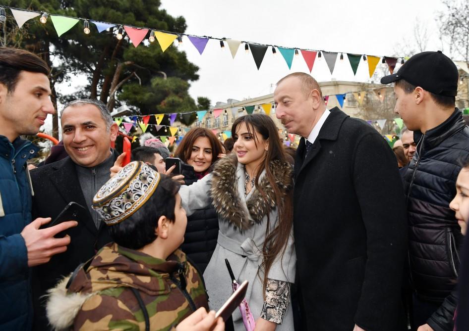 Azerbaijani president, first lady join nationwide Novruz festivities (PHOTO)