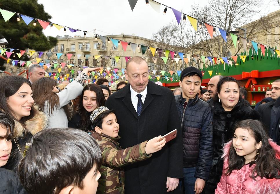 Azerbaijani president, first lady join nationwide Novruz festivities (PHOTO)