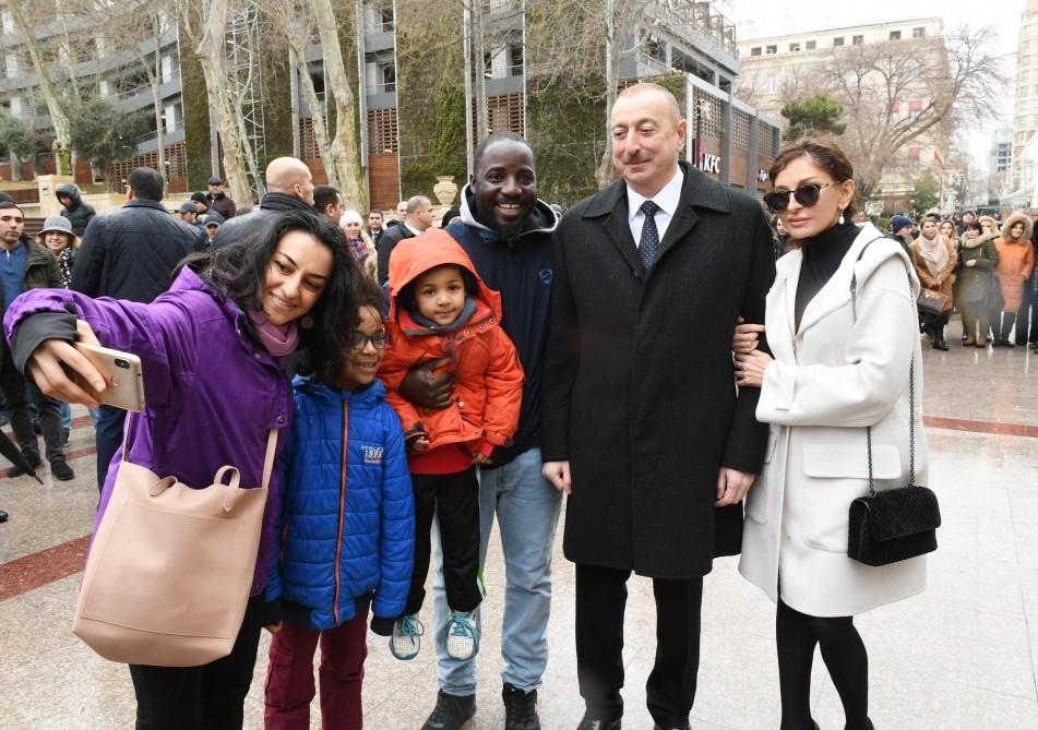 Azerbaijani president, first lady join nationwide Novruz festivities (PHOTO)