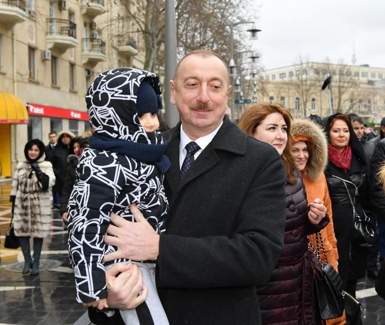 Azerbaijani president, first lady join nationwide Novruz festivities (PHOTO)