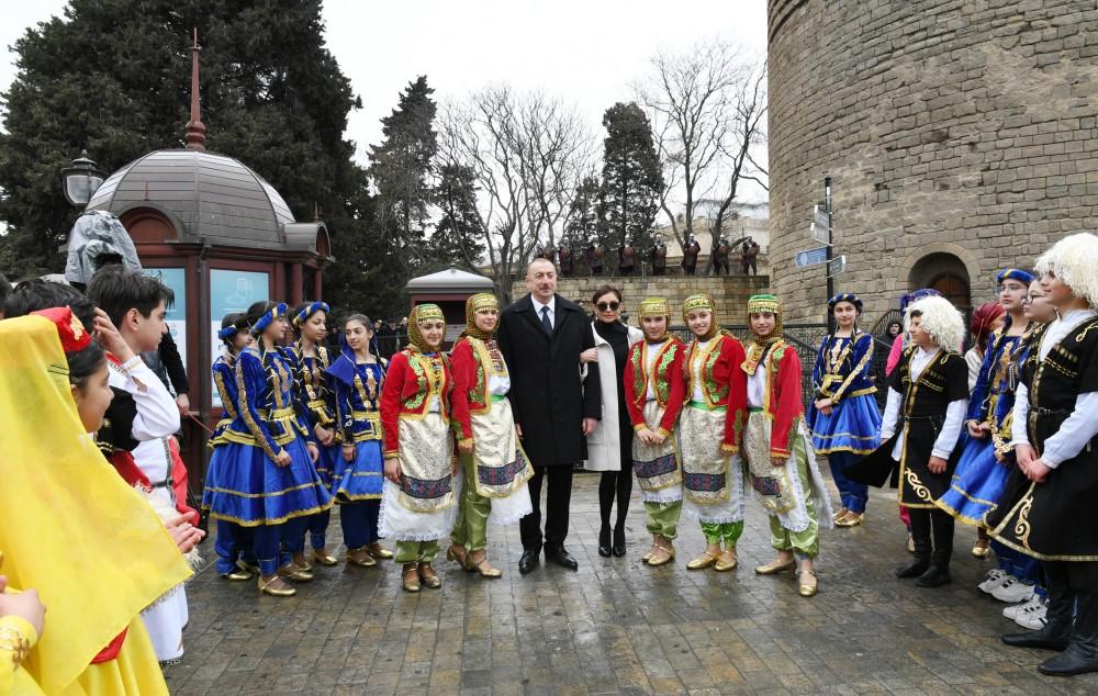 Azerbaijani president, first lady join nationwide Novruz festivities (PHOTO)