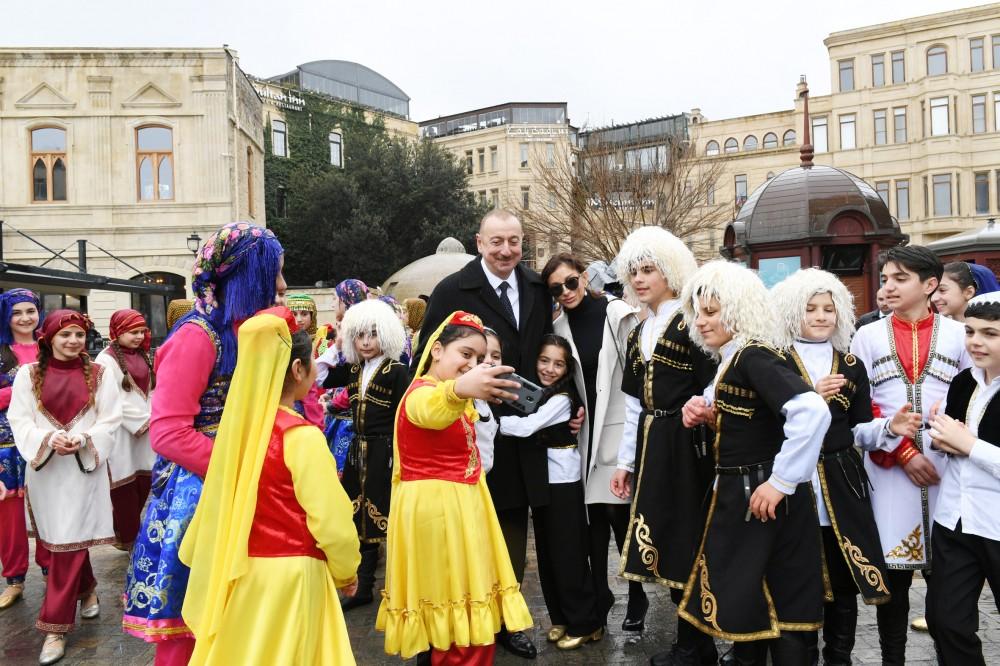 Azerbaijani president, first lady join nationwide Novruz festivities (PHOTO)
