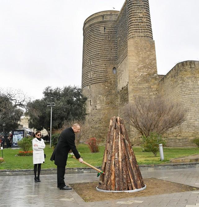 Azerbaijani president, first lady join nationwide Novruz festivities (PHOTO)