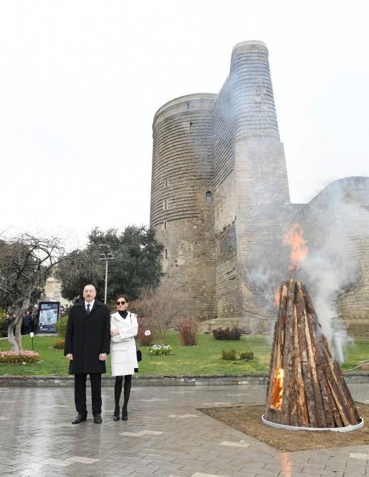 Azerbaijani president, first lady join nationwide Novruz festivities (PHOTO)
