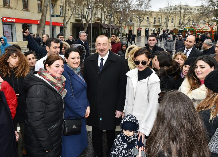 Azerbaijani president, first lady join nationwide Novruz festivities (PHOTO)