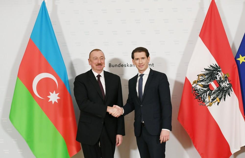 President Ilham Aliyev meets with Austrian Federal Chancellor Sebastian Kurz in Vienna (PHOTO)