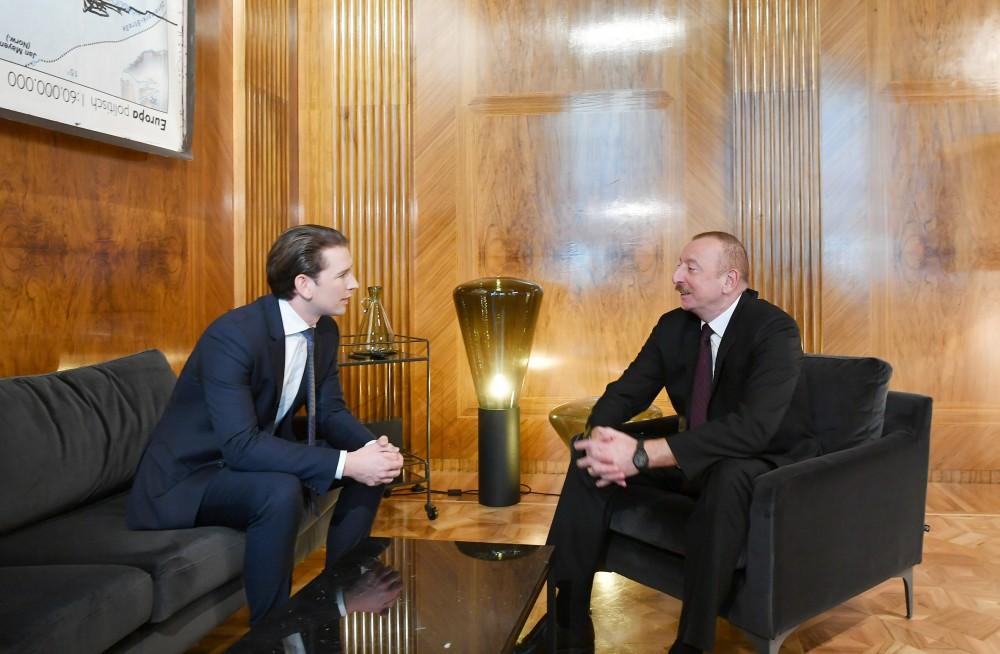 President Ilham Aliyev meets with Austrian Federal Chancellor Sebastian Kurz in Vienna (PHOTO)
