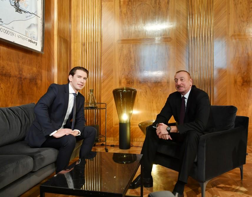 President Ilham Aliyev meets with Austrian Federal Chancellor Sebastian Kurz in Vienna (PHOTO)