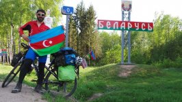 Невероятно! Рамиль Зиядов с флагом Азербайджана проехал на велосипеде 60000 км! (ВИДЕО, ФОТО)