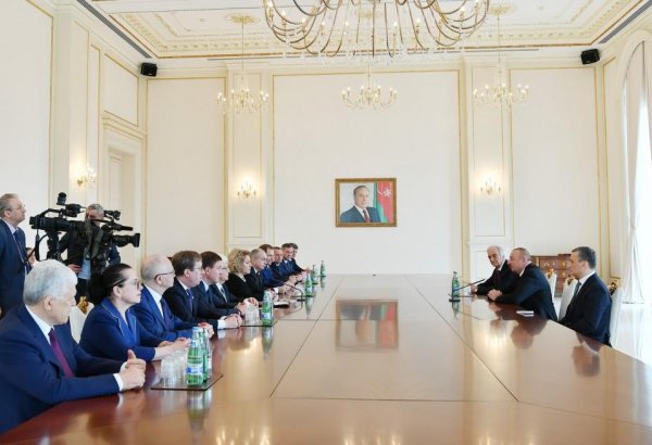 Azerbaijani president receives delegation led by chairperson of Federation Council (PHOTO)