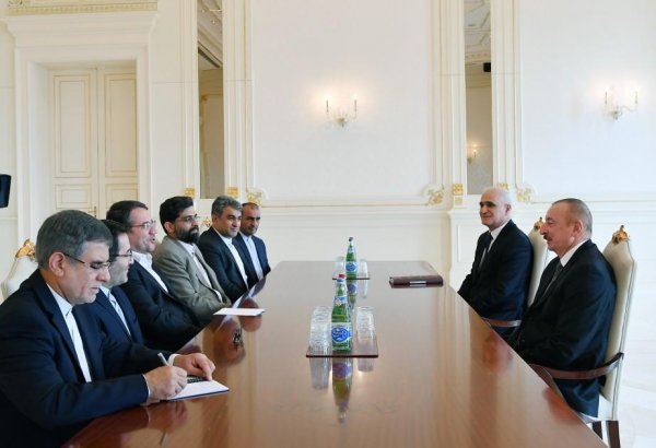 Azerbaijani president receives delegation led by Iranian minister of industry, mine, trade